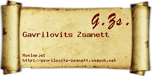 Gavrilovits Zsanett névjegykártya